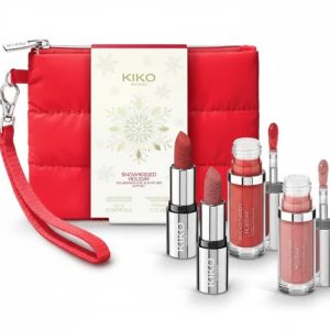 پک آرایشی کیکو KIKO Milano Snow‑Kissed Holiday Lips Set اصل آلمان | رژ لب و براق‌کننده لب مینی